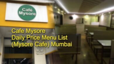 Cafe Mysore Daily Price Menu List(Mysore Cafe) Mumbai