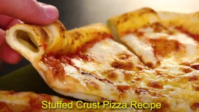 Homemade Stuffed Crust Pizza Recipe, Stuffed Crust Pizza Ingredients, and Steps