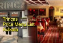 Trincas Price Menu List Kolkata, Trincas latest Menu